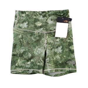 The North Face Elevation Bike Shorts Womens XS Lime Cream Green Print $50 NEW‎